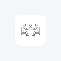 Team Meeting thinline icon , vector, pixel perfect, illustrator file