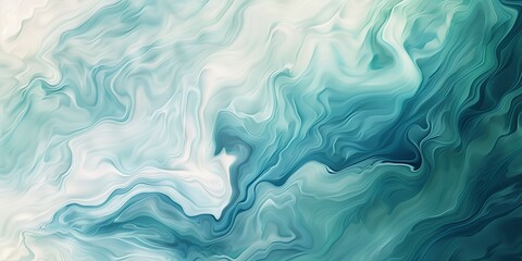 Obraz premium Abstract Teal and White Fluid Art Background