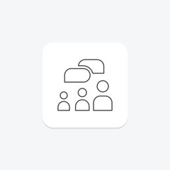 Meeting Discussion thinline icon , vector, pixel perfect, illustrator file