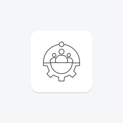 Meeting Facilitation thinline icon , vector, pixel perfect, illustrator file
