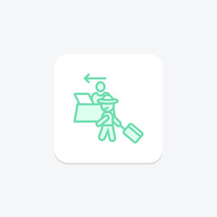Hotel Check-Out duotone line icon , vector, pixel perfect, illustrator file