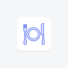 Hotel Restaurant duotone line icon , vector, pixel perfect, illustrator file