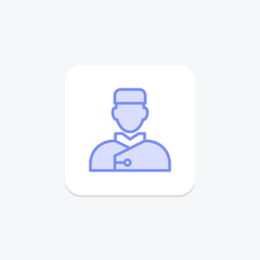 Hotel Bellhop duotone line icon , vector, pixel perfect, illustrator file