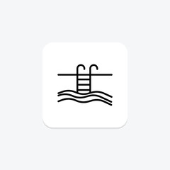 Hotel Pool line icon , vector, pixel perfect, illustrator file