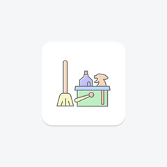 Hotel Housekeeping lineal color icon , vector, pixel perfect, illustrator file