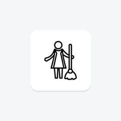 Hotel Cleaning line icon , vector, pixel perfect, illustrator file