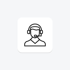 Hotel Customer Service line icon , vector, pixel perfect, illustrator file