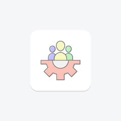 Organizational Management lineal color icon , vector, pixel perfect, illustrator file