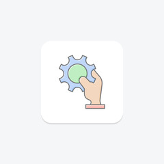 Service Management lineal color icon , vector, pixel perfect, illustrator file
