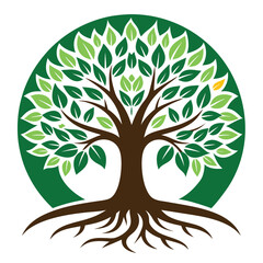 Fototapeta premium Logo Design Of Tree Illustration Rooted The Concept Large Trees