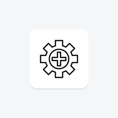 Health and Safety Management line icon , vector, pixel perfect, illustrator file
