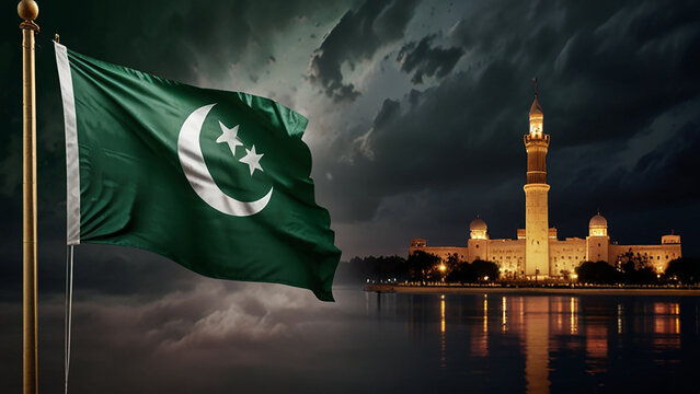 14 August 1947 Pakistan day unique and beautiful banner 77th independence day of Pakistan background wallpaper illustration