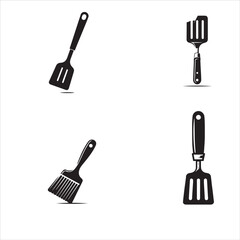silhouette of clean vector Spatula on white background 