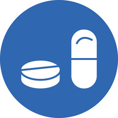 Pill glyph circle icon