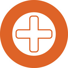 Fototapeta premium Medical Cross glyph circle icon