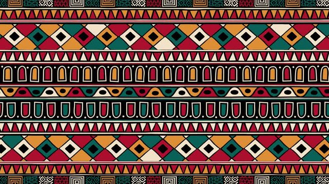 Tribal pattern horizontal loop animation