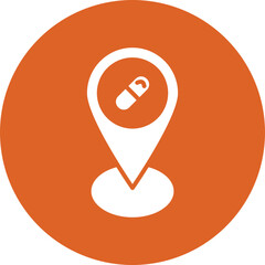 Pharmacy location glyph circle icon