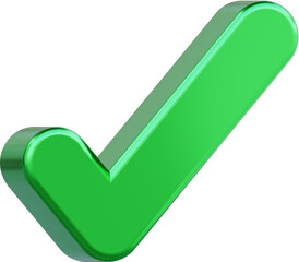 A green check mark. The check mark is a symbol of approval or satisfaction.