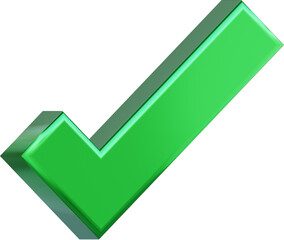 A green check mark. The check mark is a symbol of approval or satisfaction.