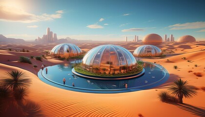 "Oasis of Tomorrow: A High-Tech Haven in the Desert"