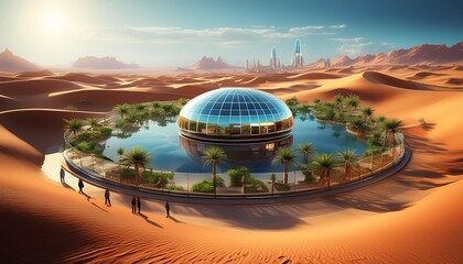 "Oasis of Tomorrow: A High-Tech Haven in the Desert"