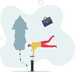 growth or improvement, increase price, interest rate or inflation, rising up direction concept.flat design.illustration with people.