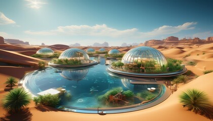 "Oasis of Tomorrow: A High-Tech Haven in the Desert"