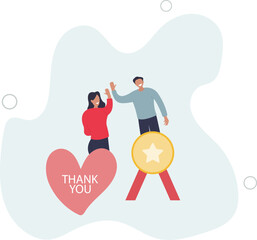 Employee appreciation, giving thank you or recognition award to best employees, gratitude or grateful support, thankful concept.flat design.illustration with people.