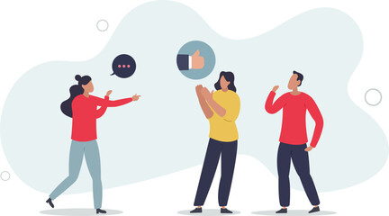 influence or communicate reason in meeting argument, charm or leadership concept.flat design.illustration with people.