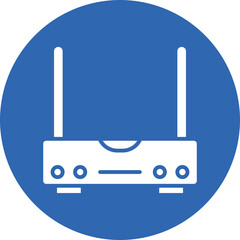 Modem glyph circle icon