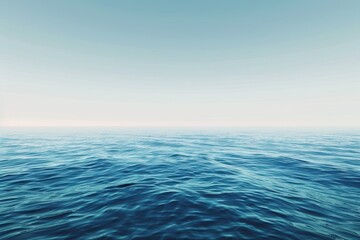 Calm Blue Ocean Water with a Clear Sky