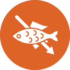 Spearfishing glyph circle icon