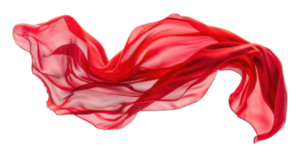 Waves and patterns of crumpled natural satin red color fabric. Texture of beautiful red silk fabric as background