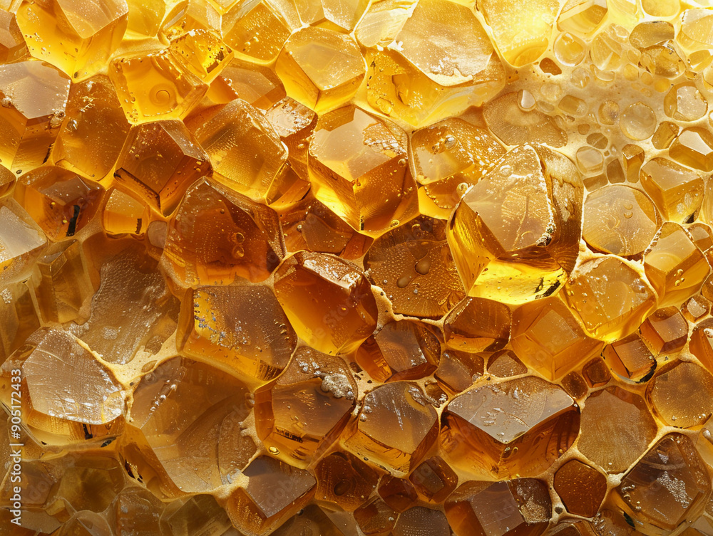 Aufkleber honeycomb structure displaying intricate patterns under natural light in a close-up view