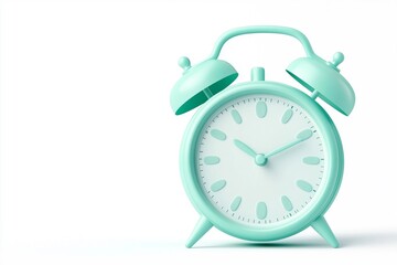 3D Icon of an Alarm Clock Ringing Representing Waking Up on White Background