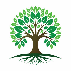 Logo Design Of Tree Illustration Rooted The Concept Large Trees