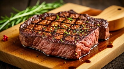  Deliciously grilled steak ready to be savored