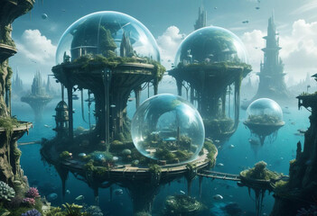 An-underwater-futuristic-city-with-transparent-dom 