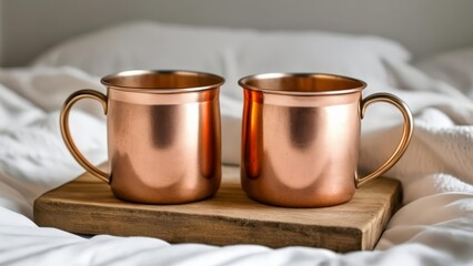  Warmth in copper mugs a cozy scene