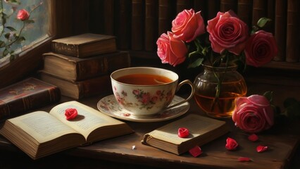  A cozy reading nook with a touch of romance