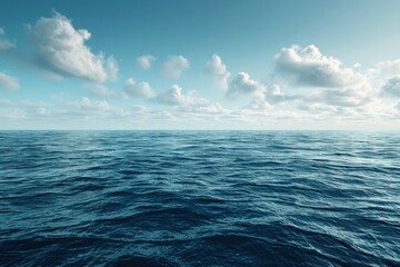 Fototapeta premium Serene Ocean Surface with a Cloudy Sky