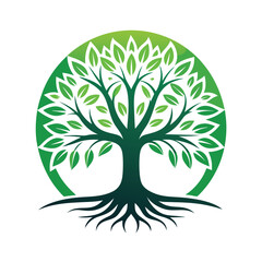 Fototapeta premium Logo Design Of Tree Illustration Rooted The Concept Large Trees