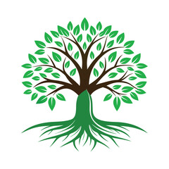 Fototapeta premium Logo Design Of Tree Illustration Rooted The Concept Large Trees