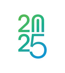 2025 logo on white background. The year 2025. 2025 concept for annual report, agenda, calendar