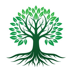 Logo Design Of Tree Illustration Rooted The Concept Large Trees
