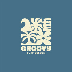 Vintage surf design template for surf club, surf shop, surf merch.