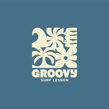 Vintage surf design template for surf club, surf shop, surf merch.