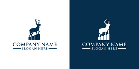 Deer Investment Logo Design Template. Deer Financial Growth Logo Design Inspiration.