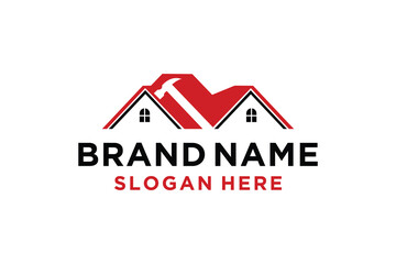 Roof Repair and Home Renovation Services Logo Design Inspiration.