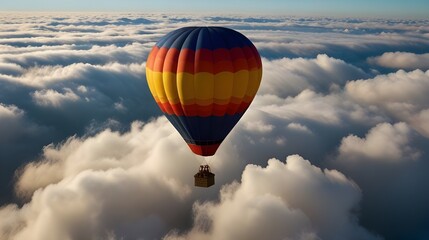 Fototapeta premium hot air balloon rising above the clouds 